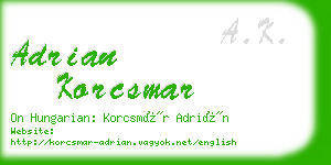 adrian korcsmar business card